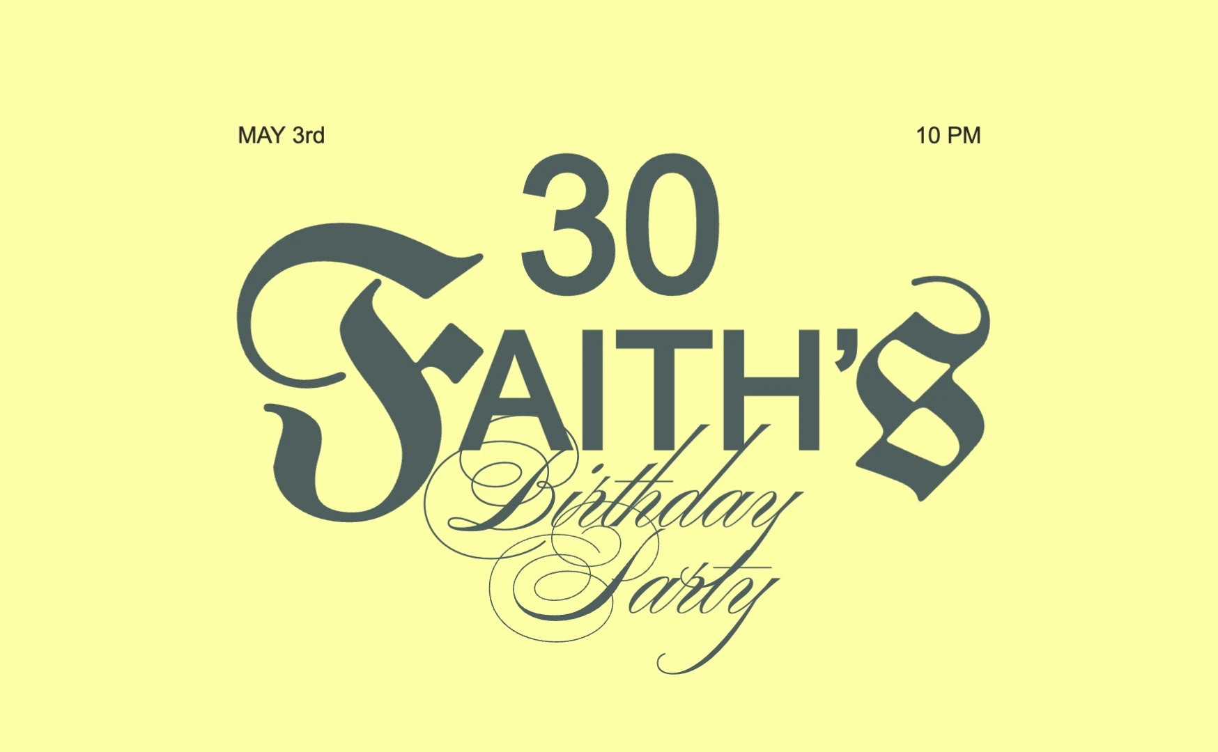 Bold Pastel Birthday Invitation