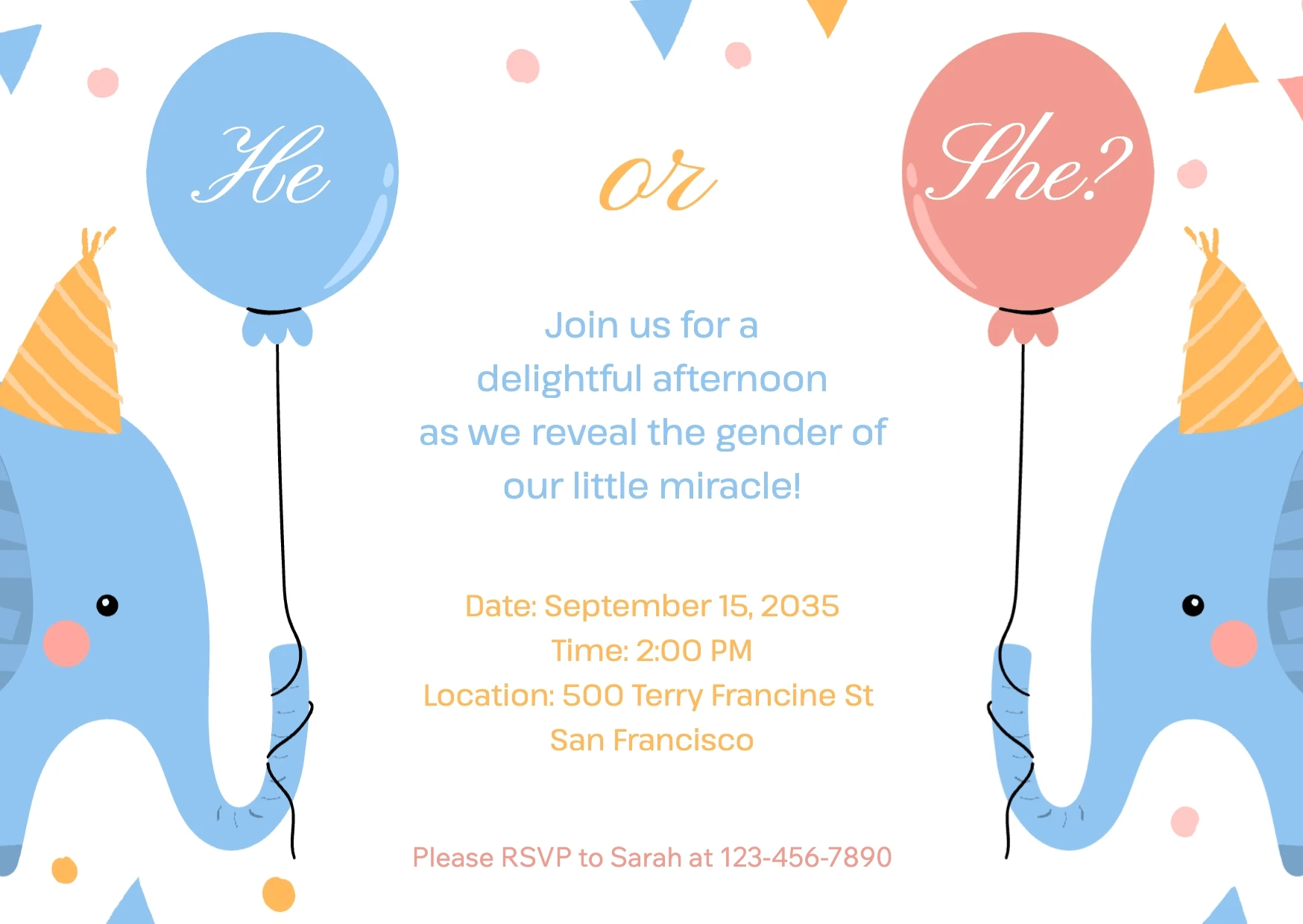 Classic Pastel Gender Reveal Invitation