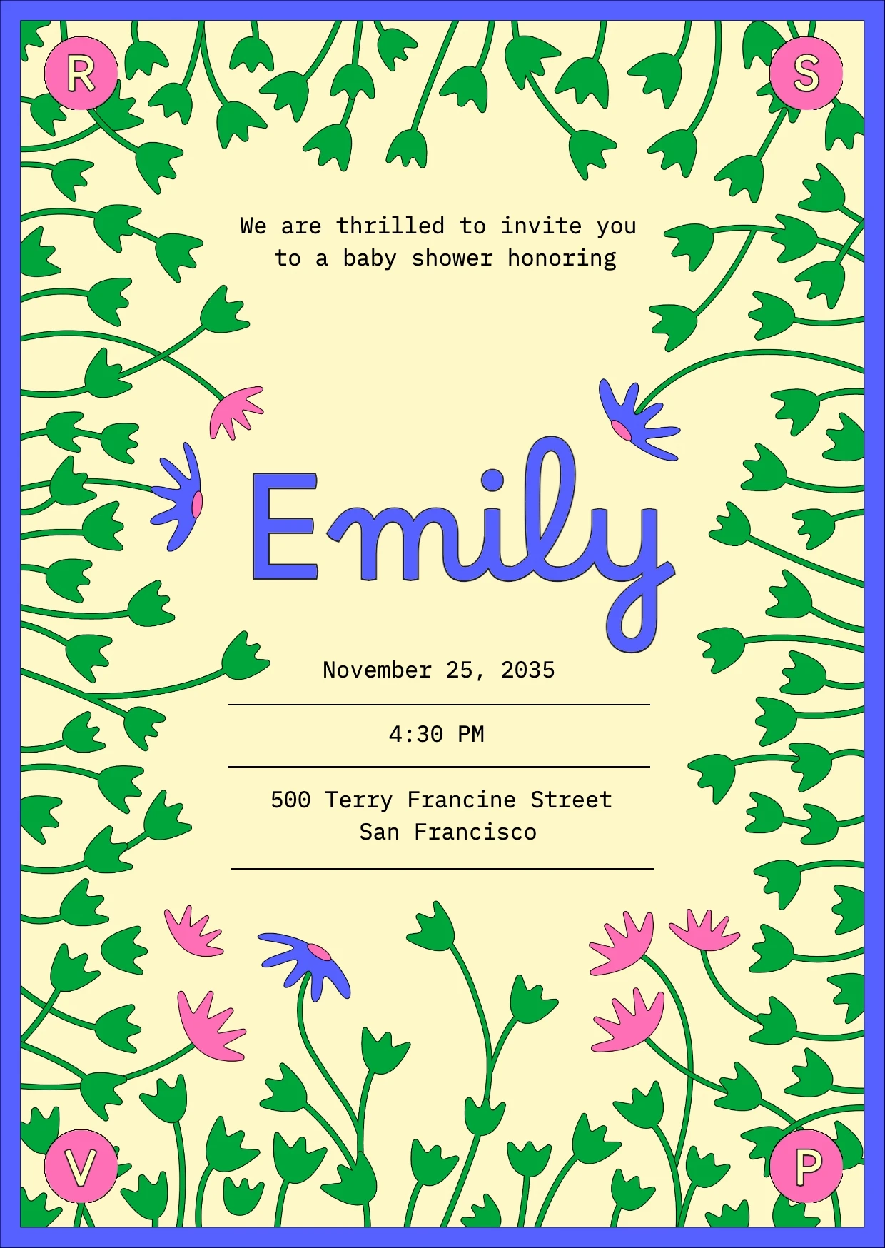 Cute Colorful Baby Shower Invitation