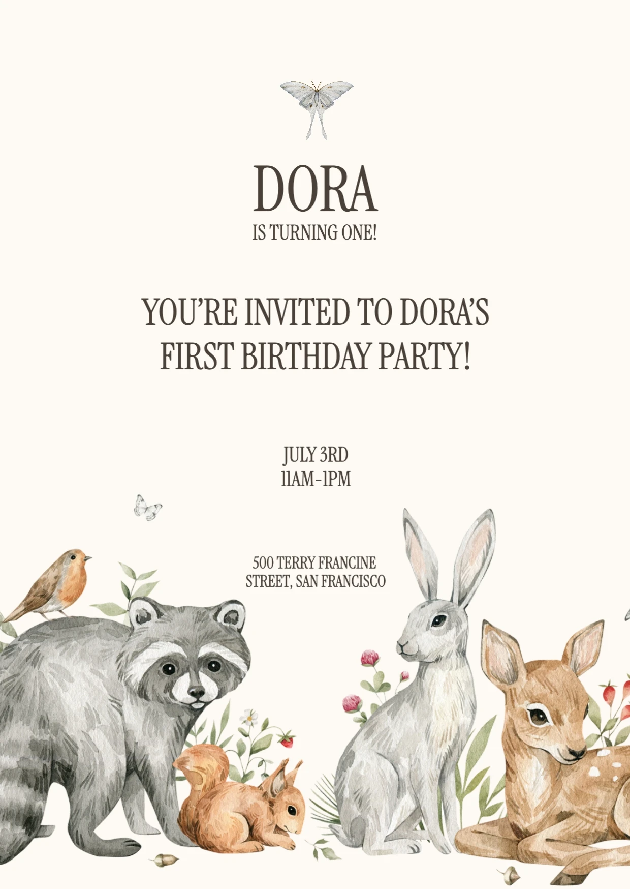Classic Cute Illustrative Birthday Invitation