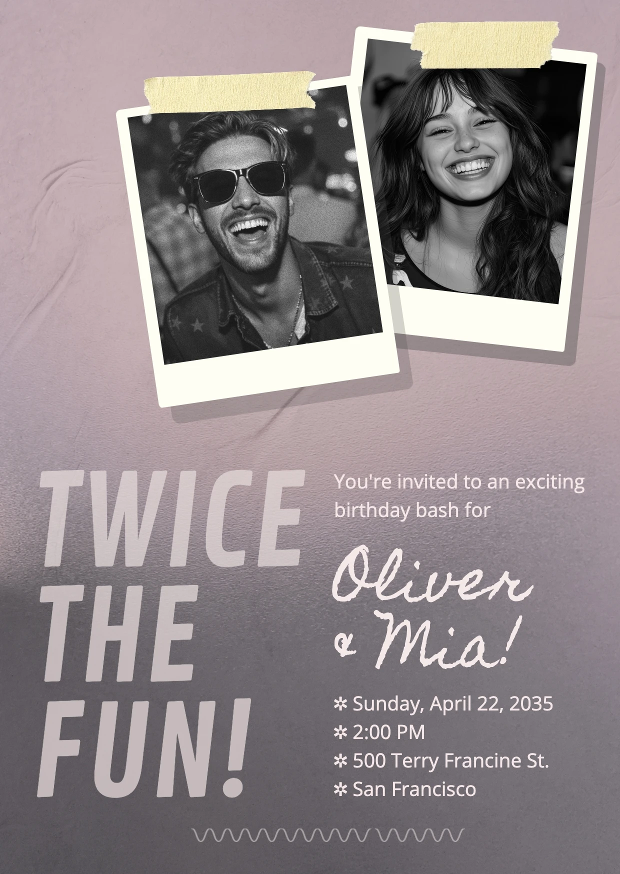 Playful Collage Birthday Invitation