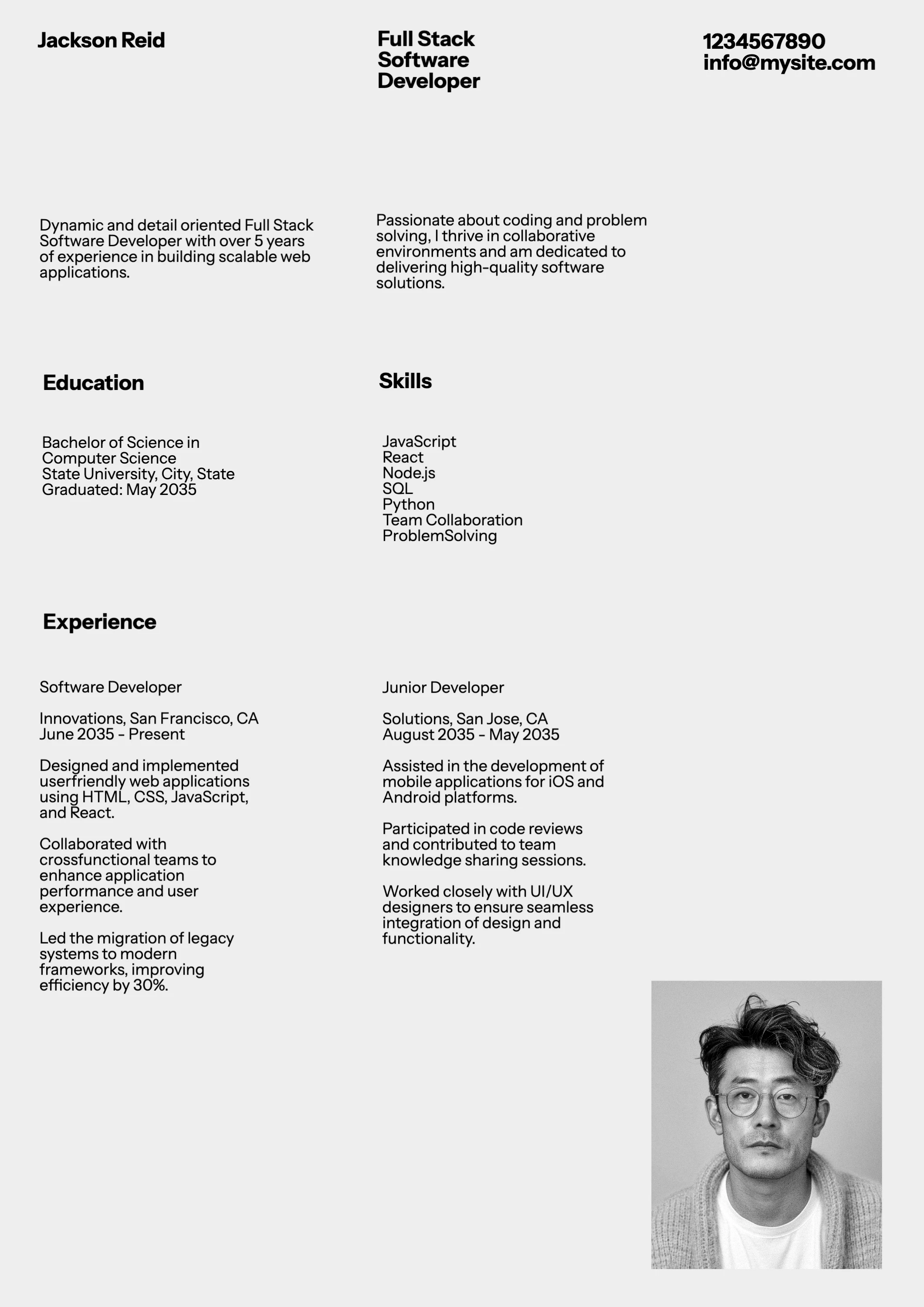 Bold Minimalist  Modern  Resume
