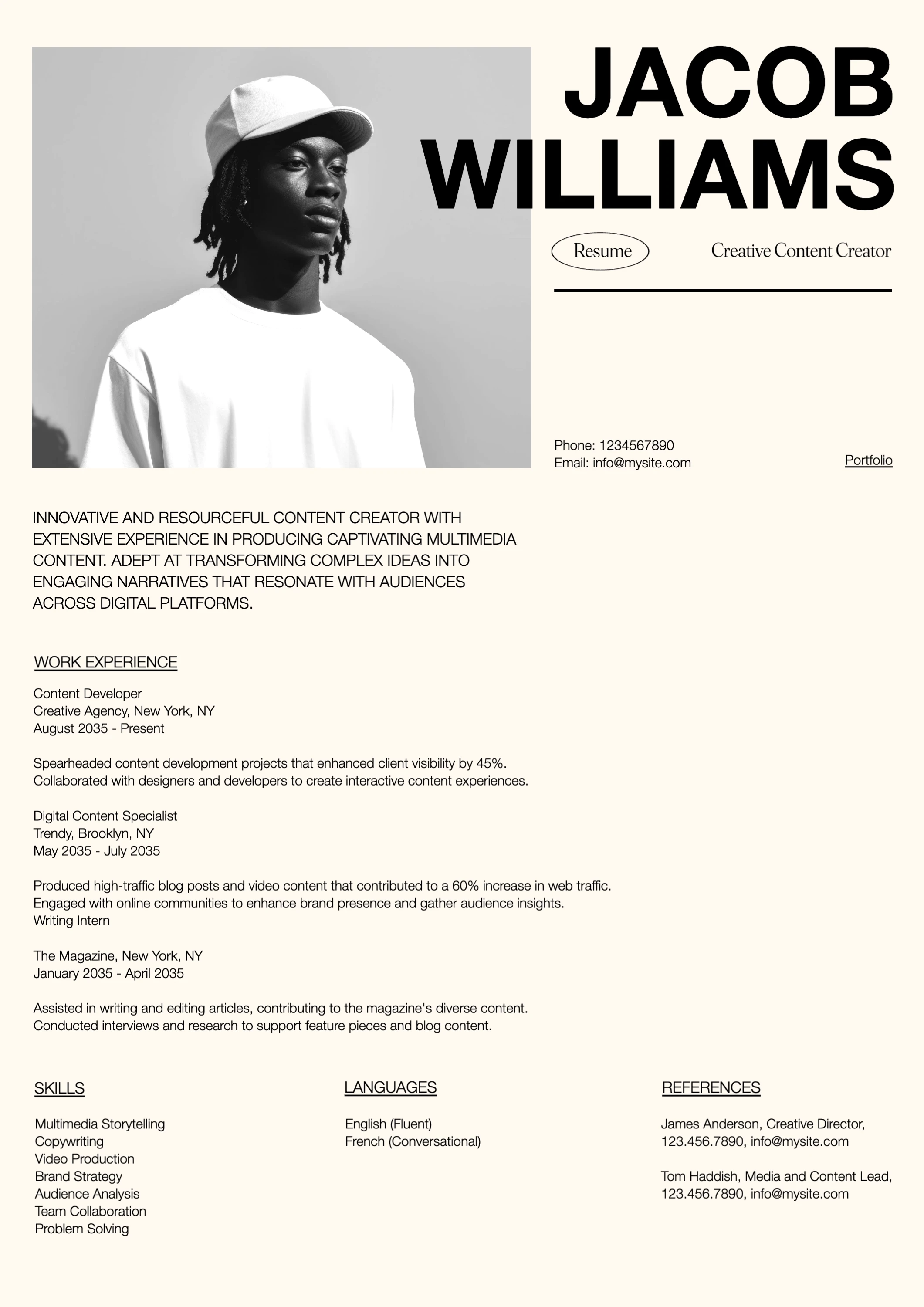 Bold Clean Creative  Resume