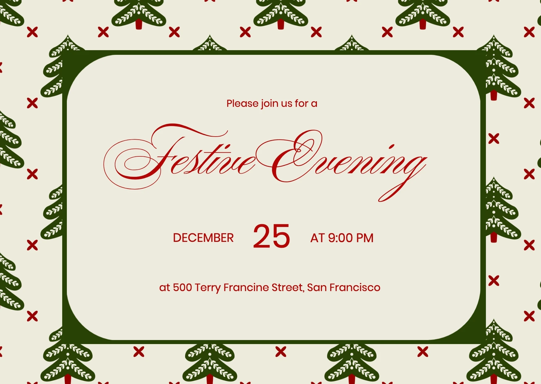 Simple Geometric Christmas Invitation