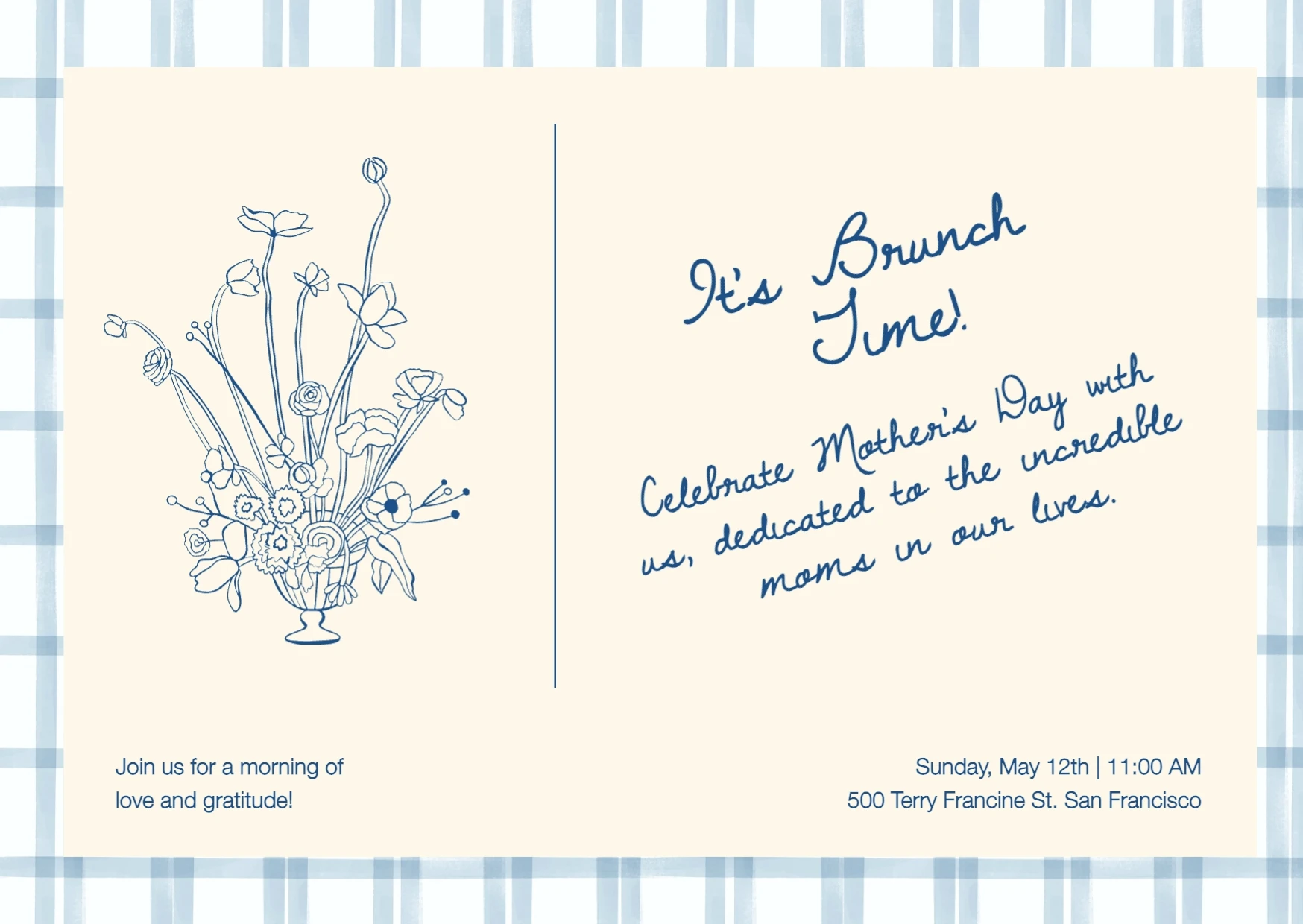 Minimalist Handmade Clean Brunch Invitation