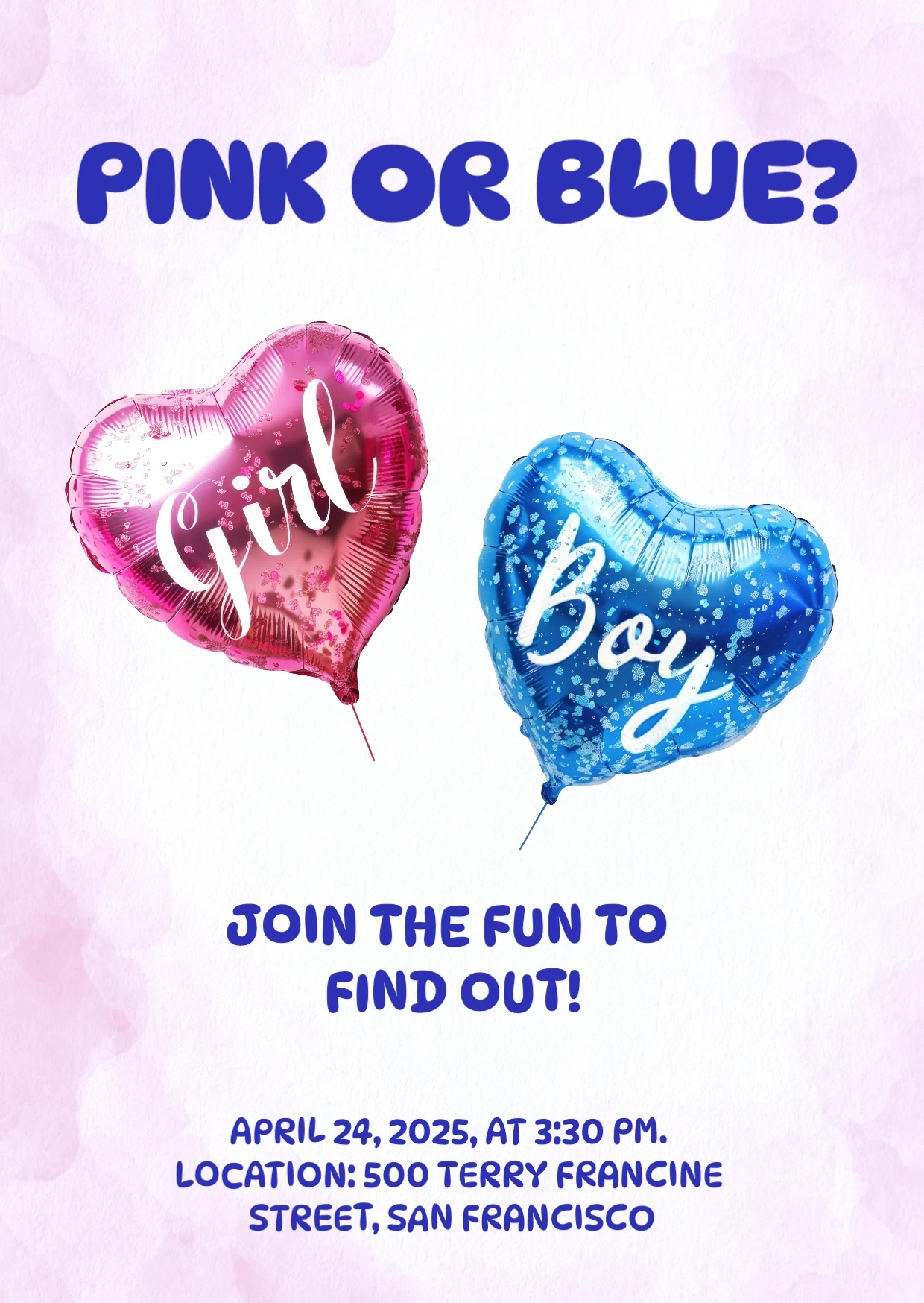 Retro Edgy  Gender Reveal Invitation