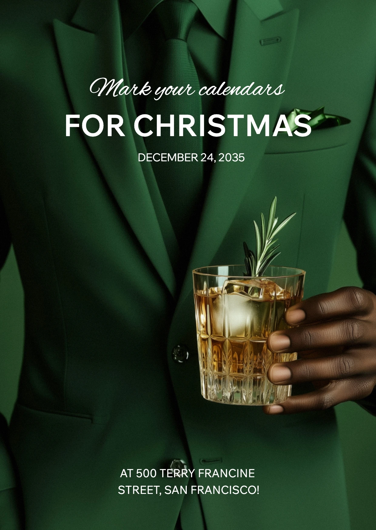 Retro Elegant  Christmas Invitation