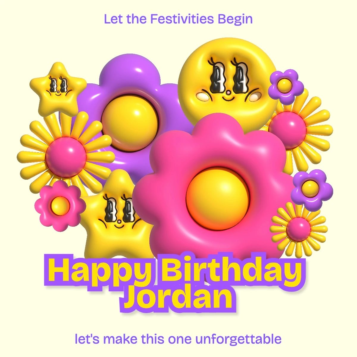 Sleek 3D Birthday Greeting Card