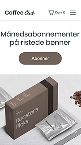 Webshop hjemmesideskabeloner – Abonnementsvirksomhed 