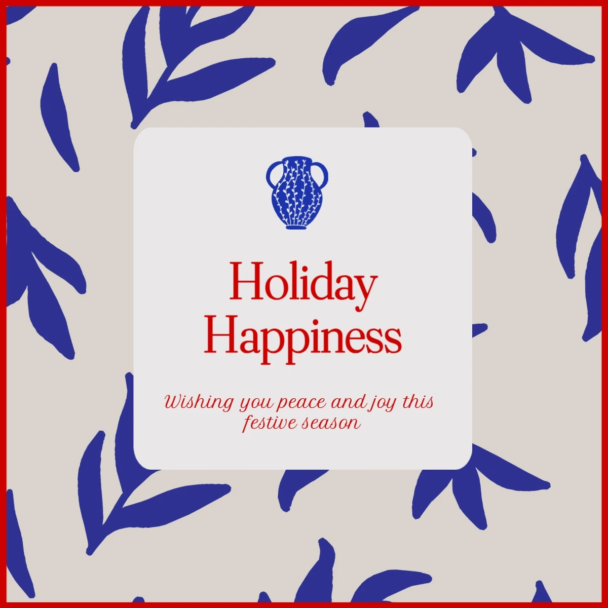 Handmade Clean Holiday Greeting Card