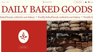 Food & Drinks website templates - Bread Shop (Warm)