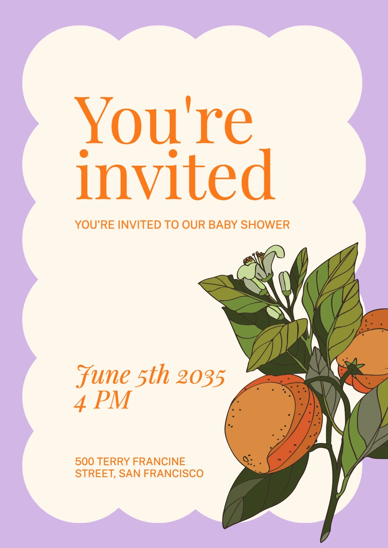 Classic Illustrative Baby Shower Invitation