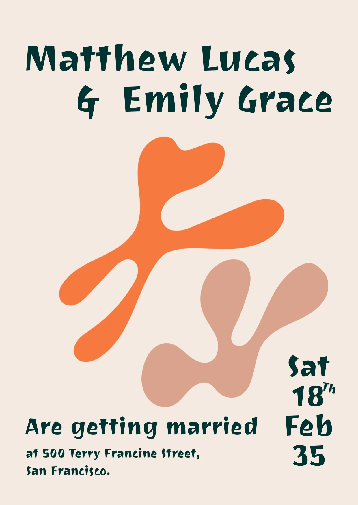 Handmade Abstract Wedding Invitation