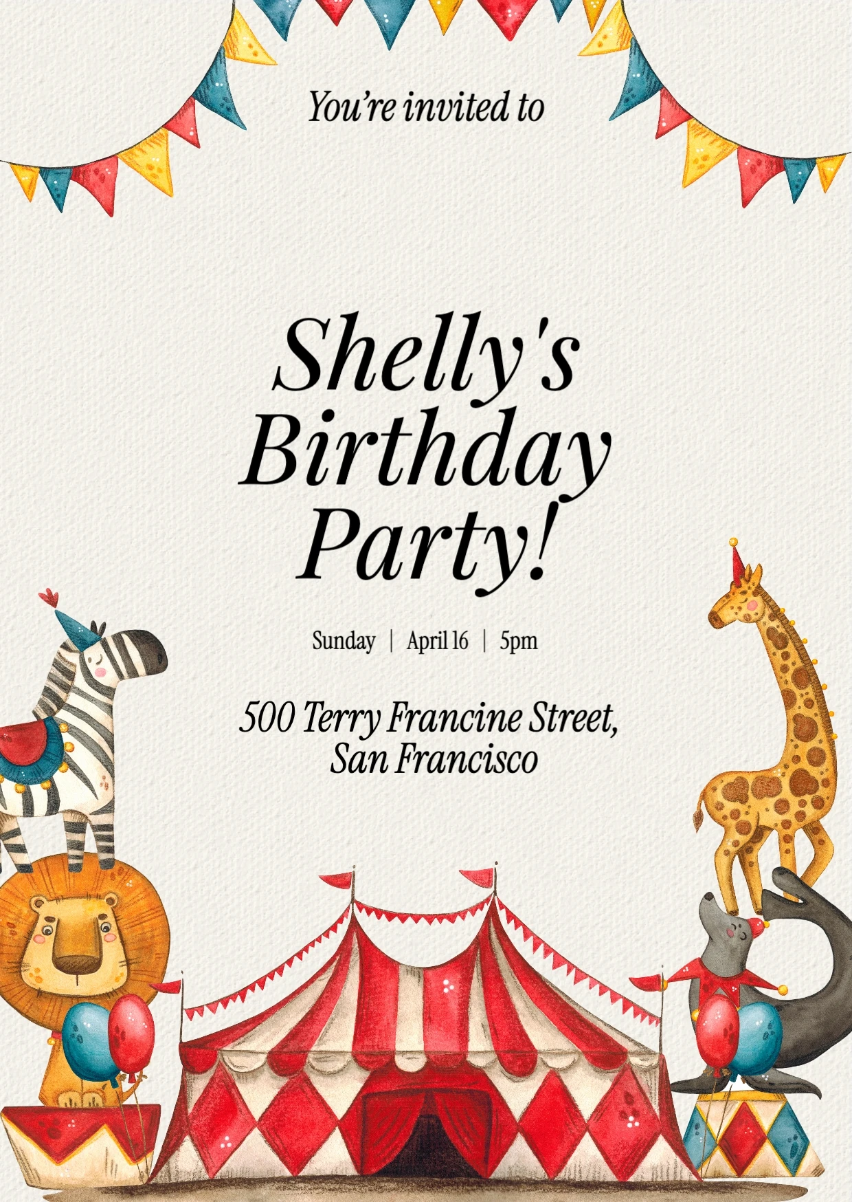 Playful Illustrative Birthday Invitation