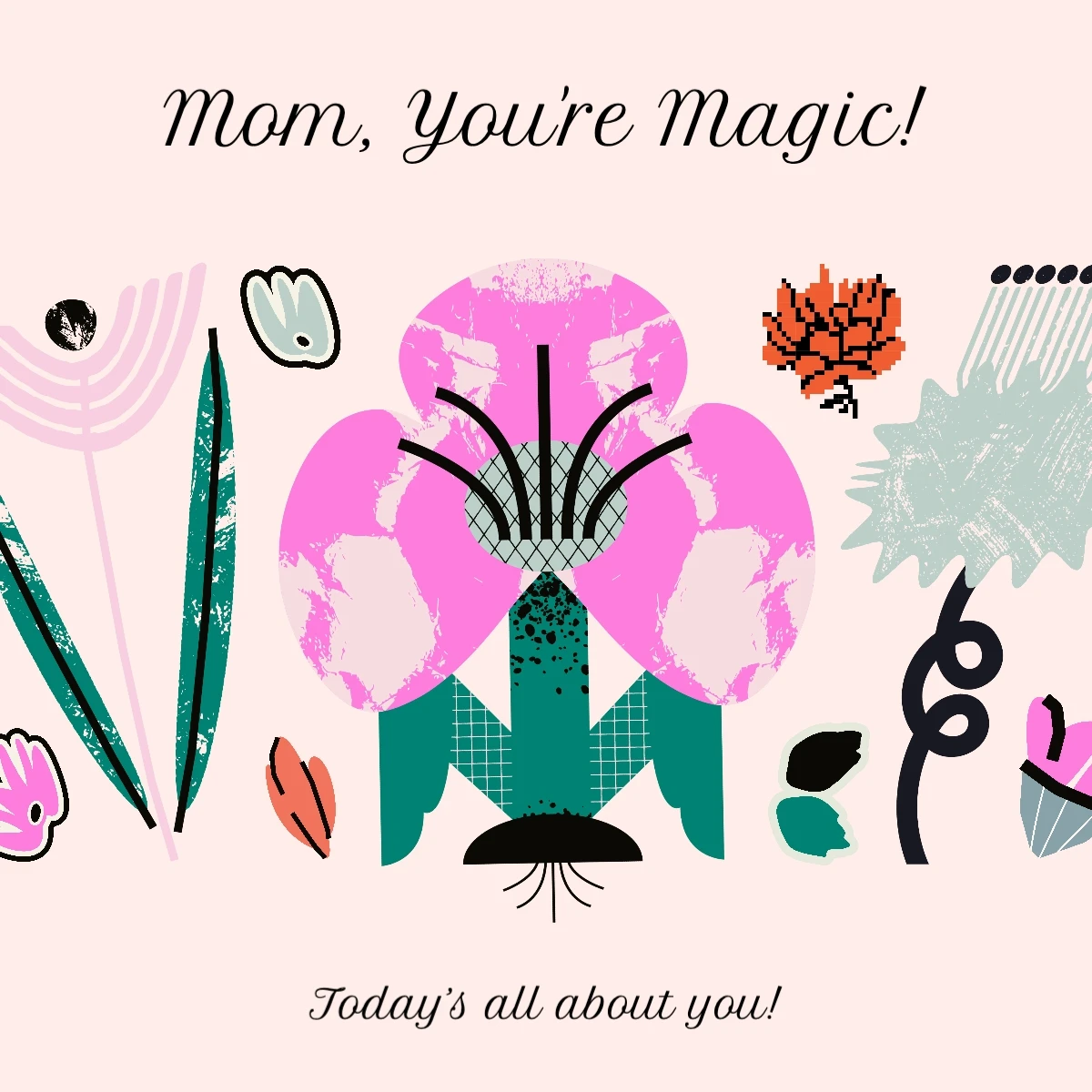 Handmade Abstract Mother's Day Greeting Card