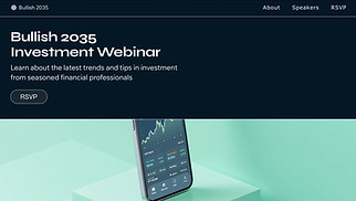 Online Education website templates - Webinar Landing Page (Dark)