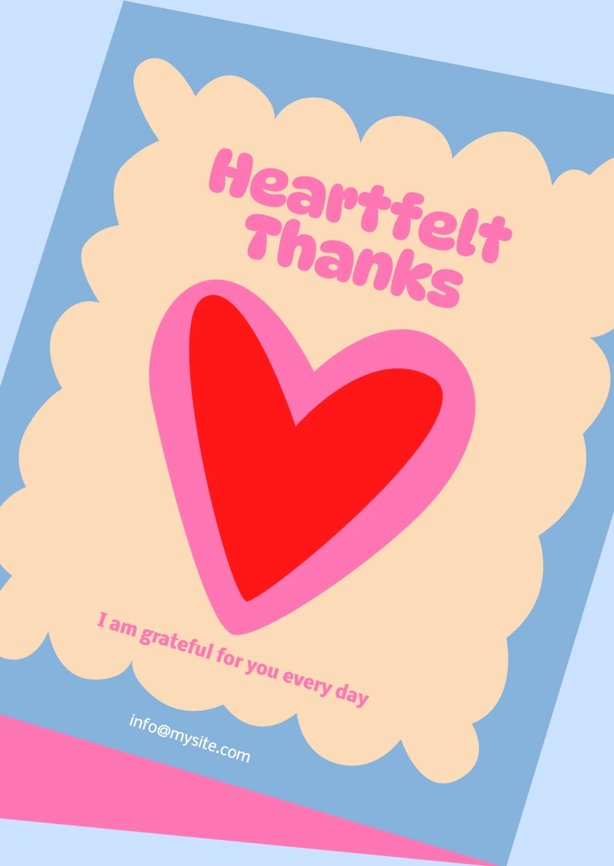 Romantic Playful  Thank You Greeting Card