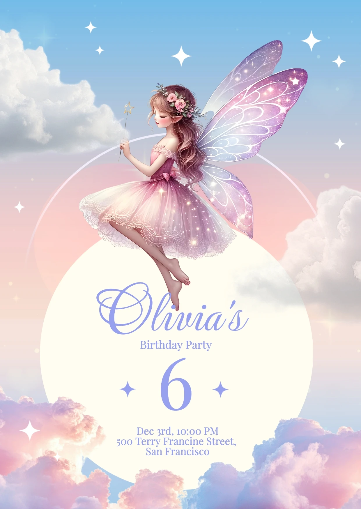 Romantic Illustrative Birthday Invitation
