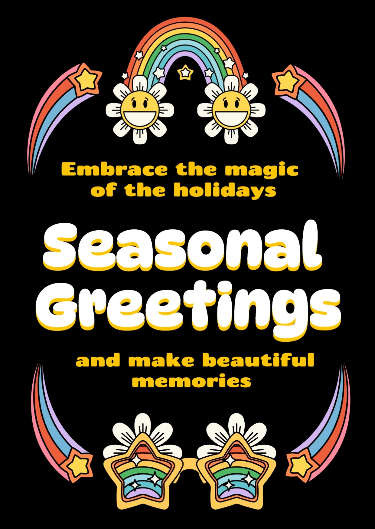 Cute Edgy Illustrative Holiday Greeting Card