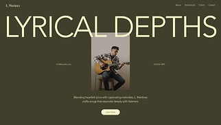Music website templates - Singer Songwriter (Warm)