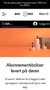 Nettbutikk website templates – Abonnementsboksselskap 