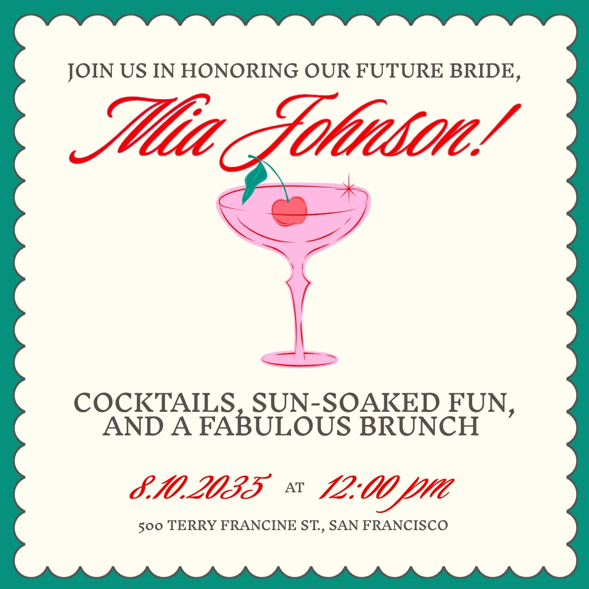 Elegant Illustrative Bachelorette Invitation