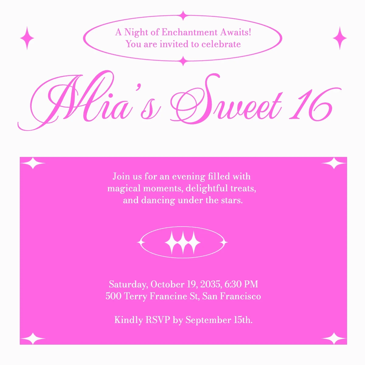 Elegant Pop Neon Birthday Invitation