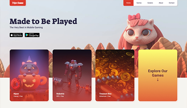 Game App Website Template  Wix templates, Website template, Website design  layout