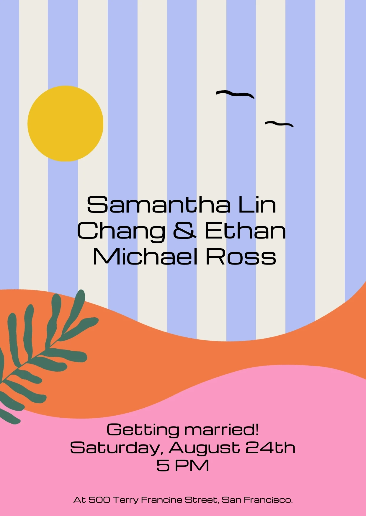 Retro Colorful Wedding Invitation