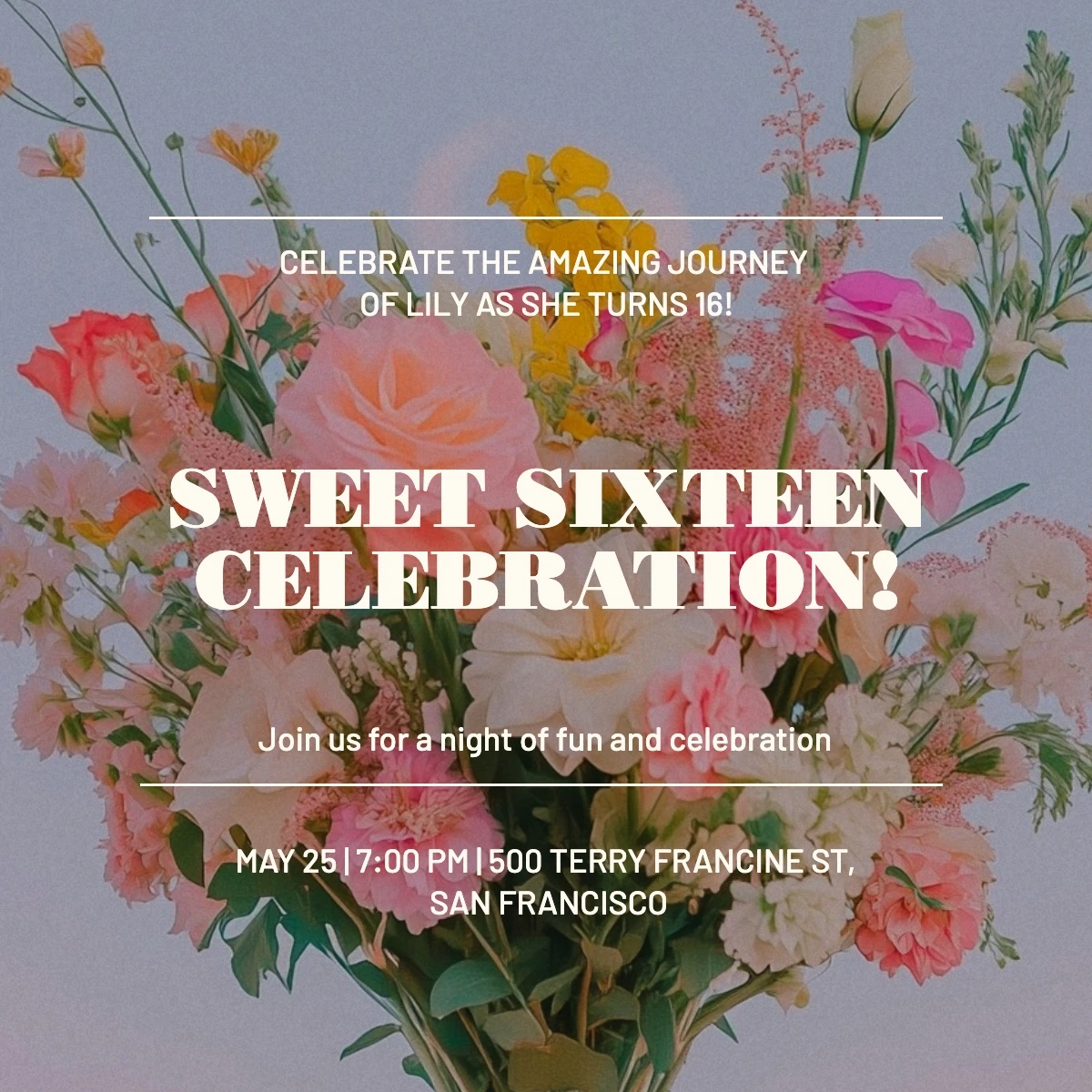 Cute Clean Birthday Invitation