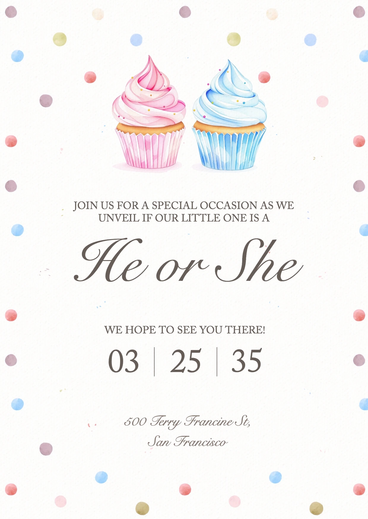 Pop Illustrative Gender Reveal Invitation