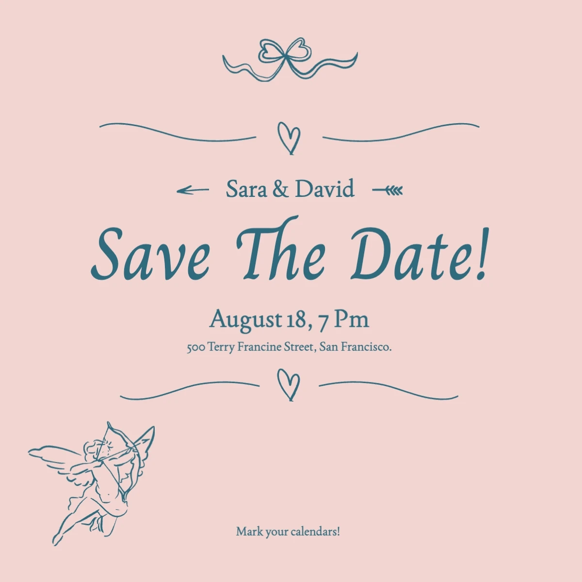 Classic Pastel Save The Date Wedding Invitation