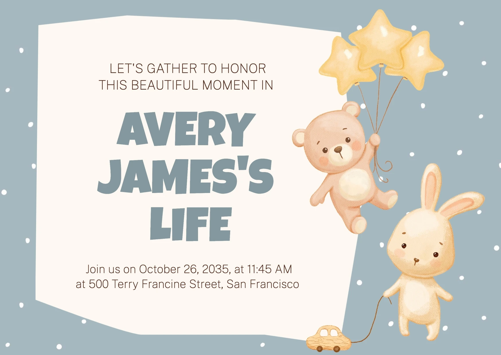 Classic Clean Baptism Invitation