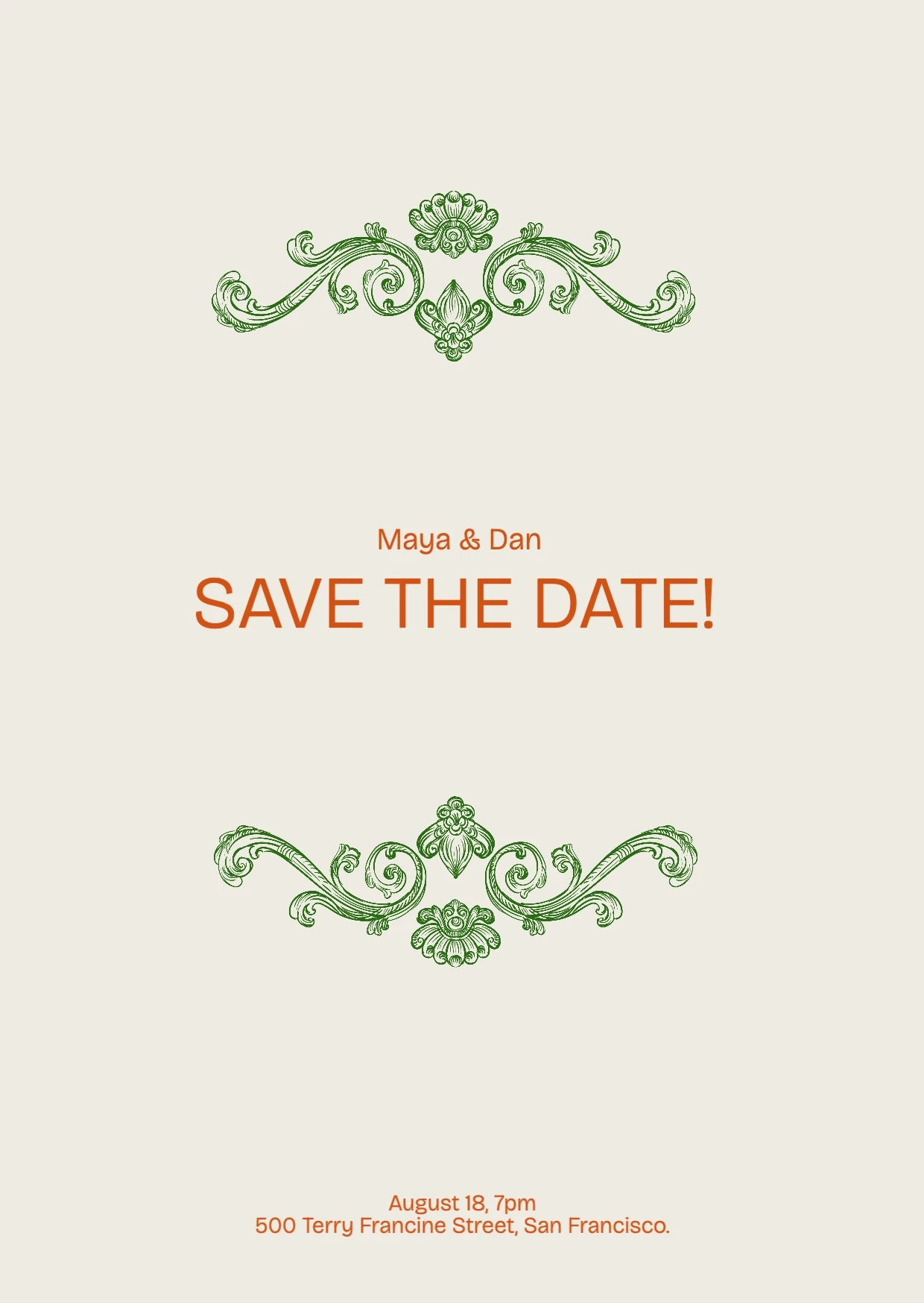 Classic Elegant  Save The Date Wedding Invitation