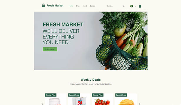 Online Grocery Store  Website Template
