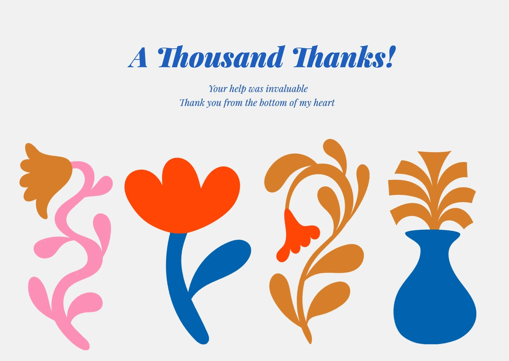 Playful Colorful Illustrative Thank You Greeting Card