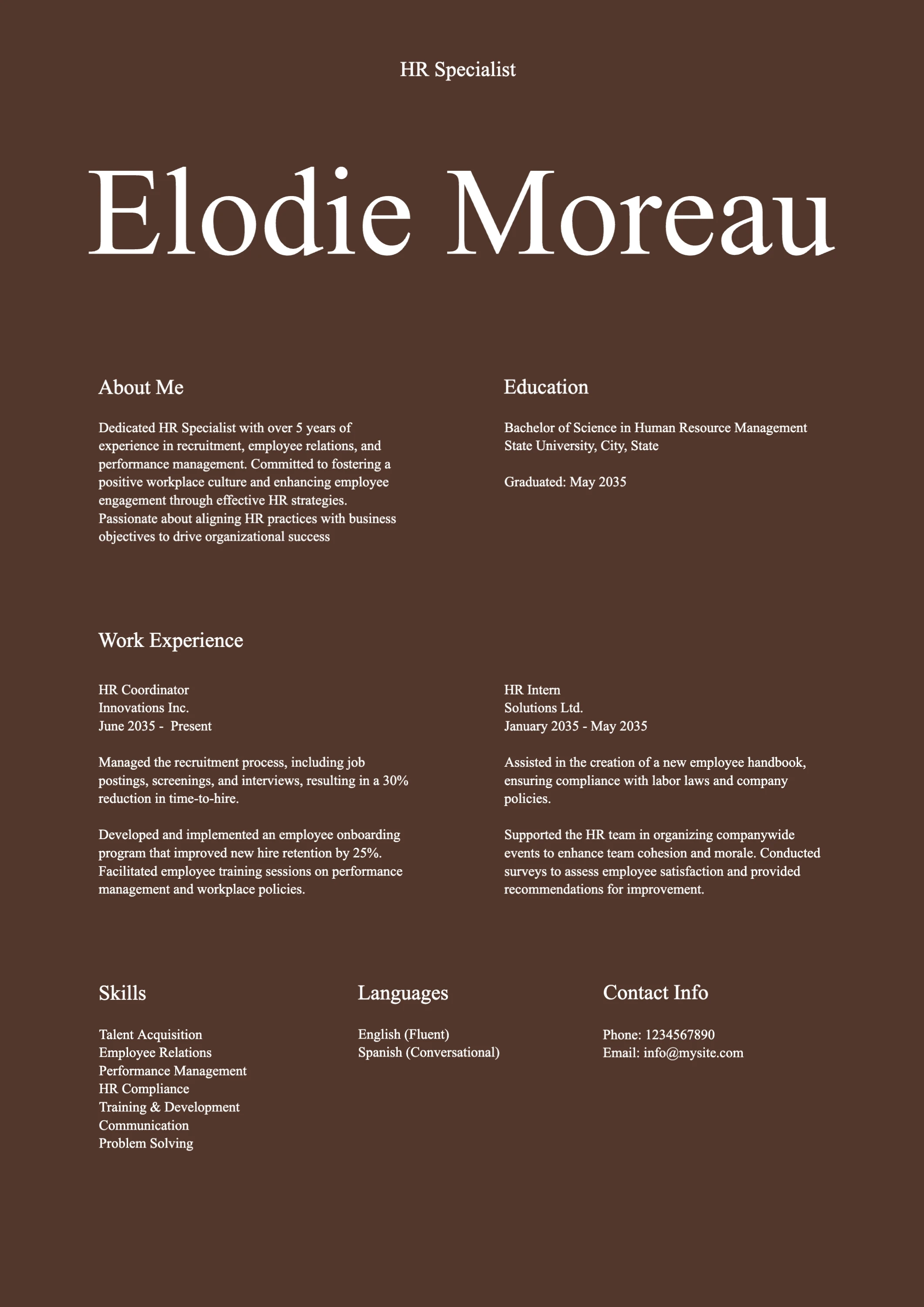 Elegant Minimalist  Modern  Resume