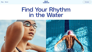 スポーツブログ サイトテンプレート - Swimming Blog (Blue)