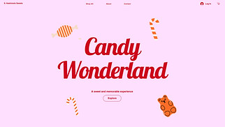 Food & Drinks website templates - Candy Shop (Neon)