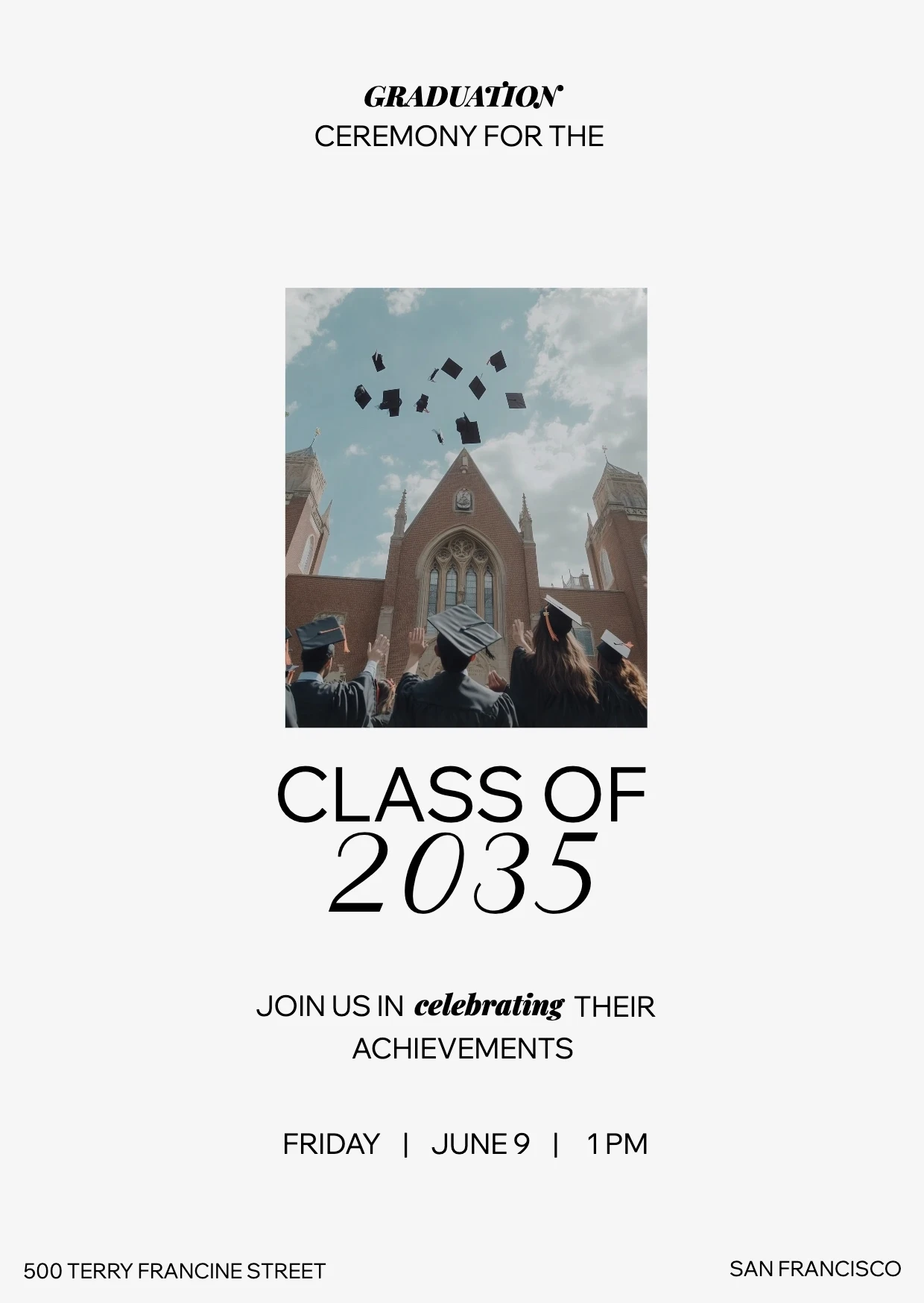 Classic Elegant  Graduation Invitation