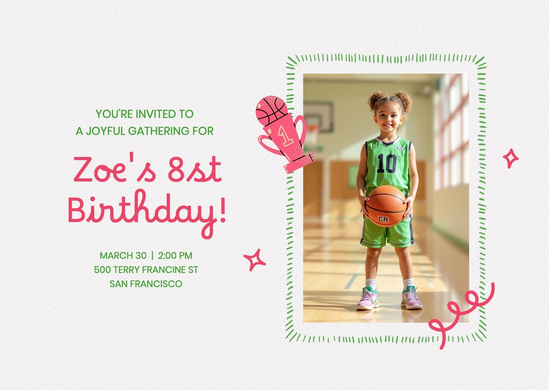 Handmade Illustrative Birthday Invitation
