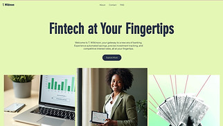 Finance website templates - Digital Banking Services Company (Green)