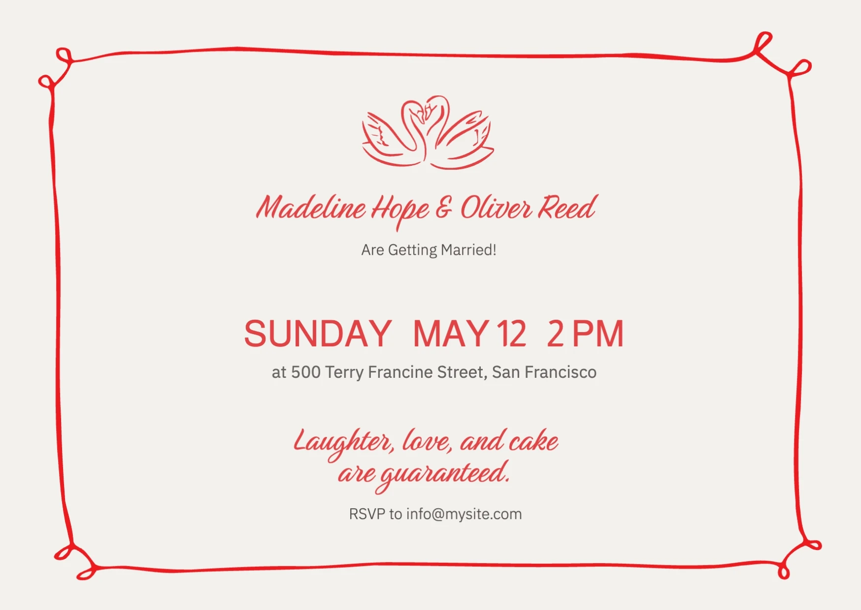 Handmade Simple  Wedding Invitation