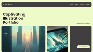 Art & Illustration website templates - Digital Illustration Portfolio (Futuristic)