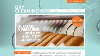 Template Servizi e manutenzione per siti web - Negozio di lavaggio a secco