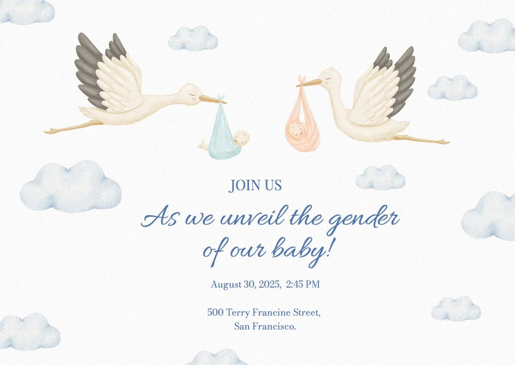 Classic Cute  Gender Reveal Invitation