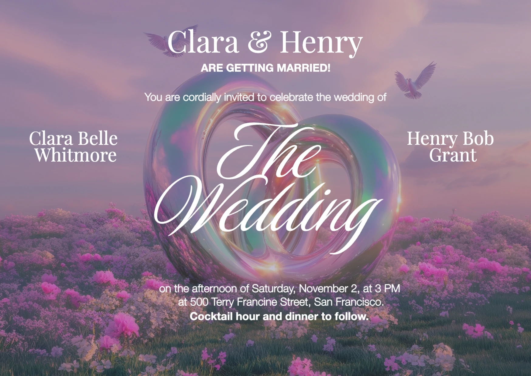 Modern 3D Wedding Invitation