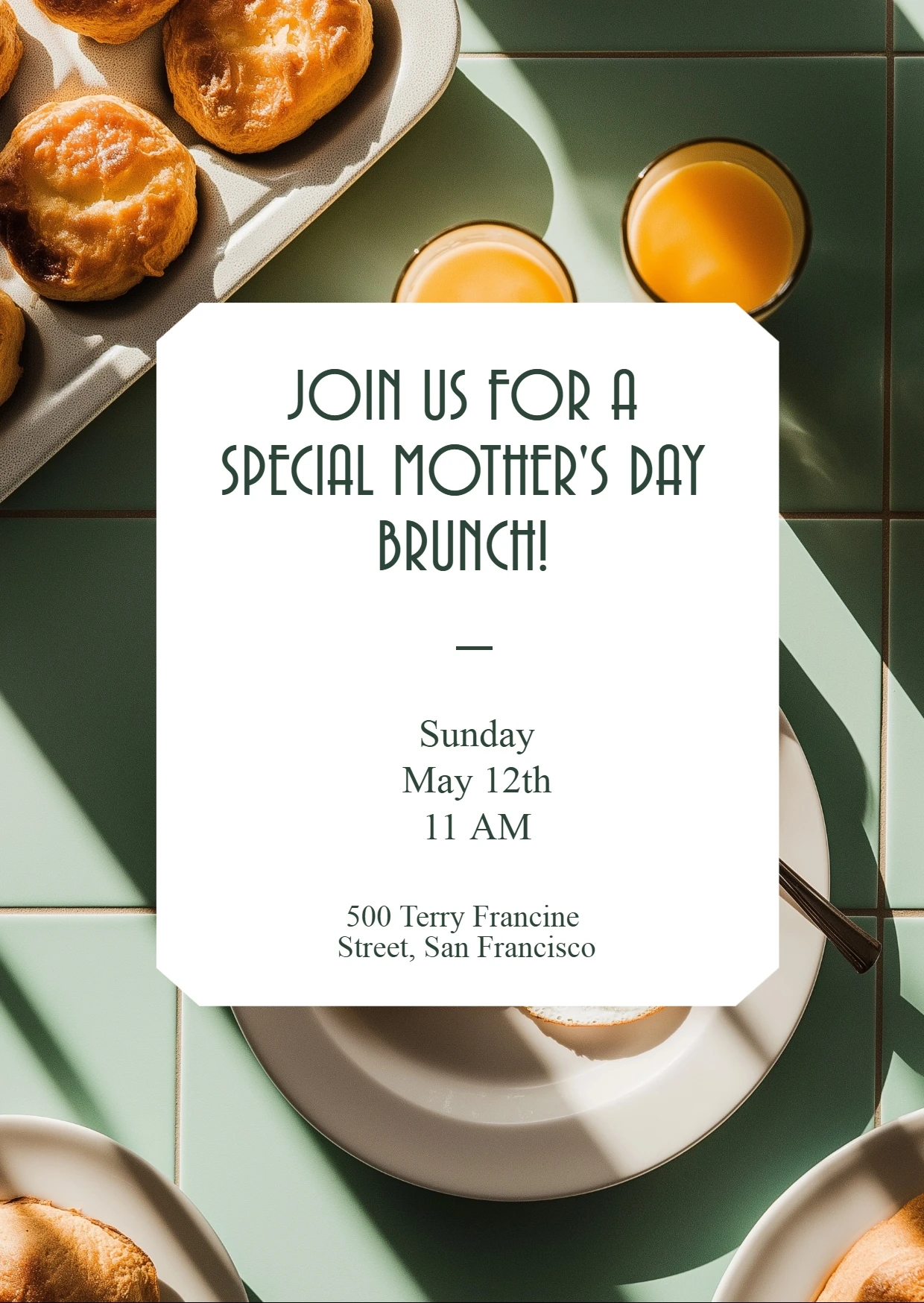 Modern Edgy Dark Brunch Invitation