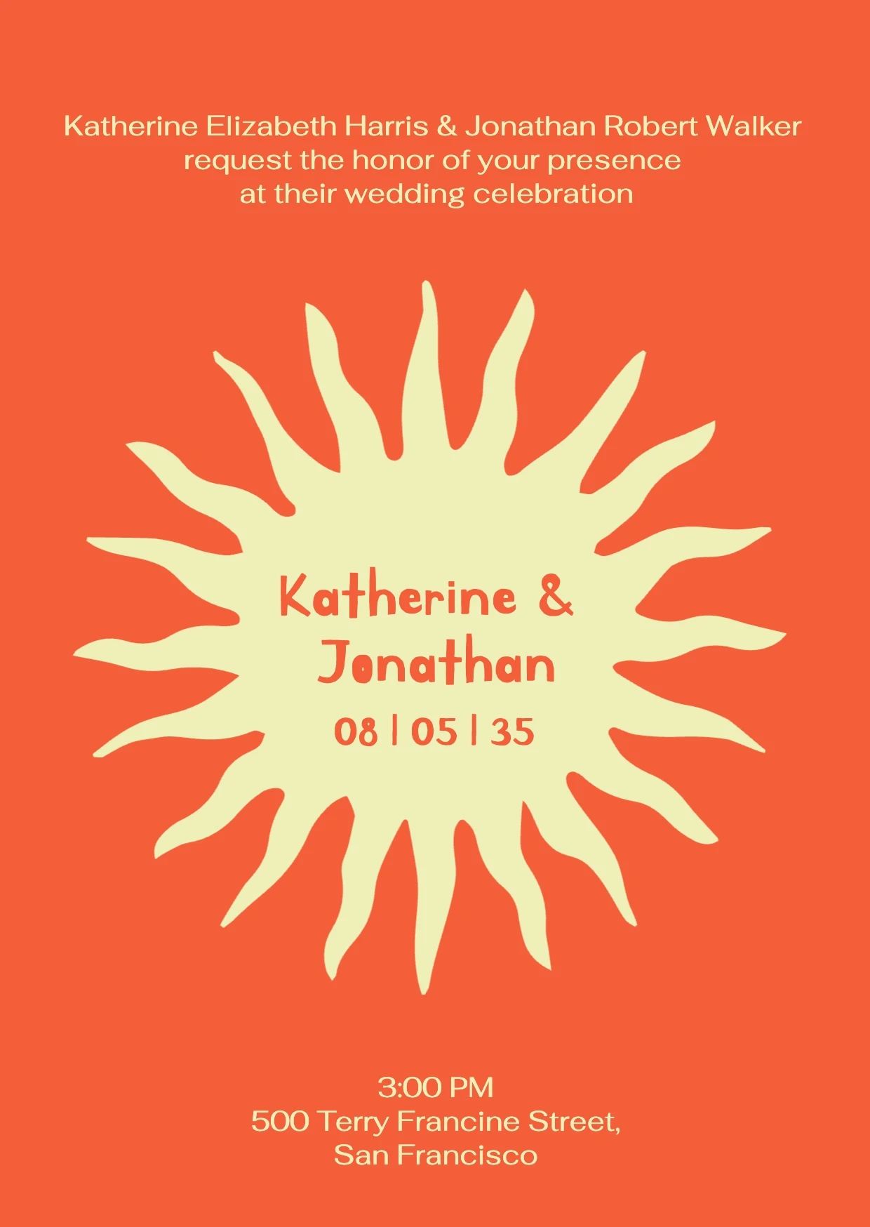 Edgy Playful  Wedding Invitation