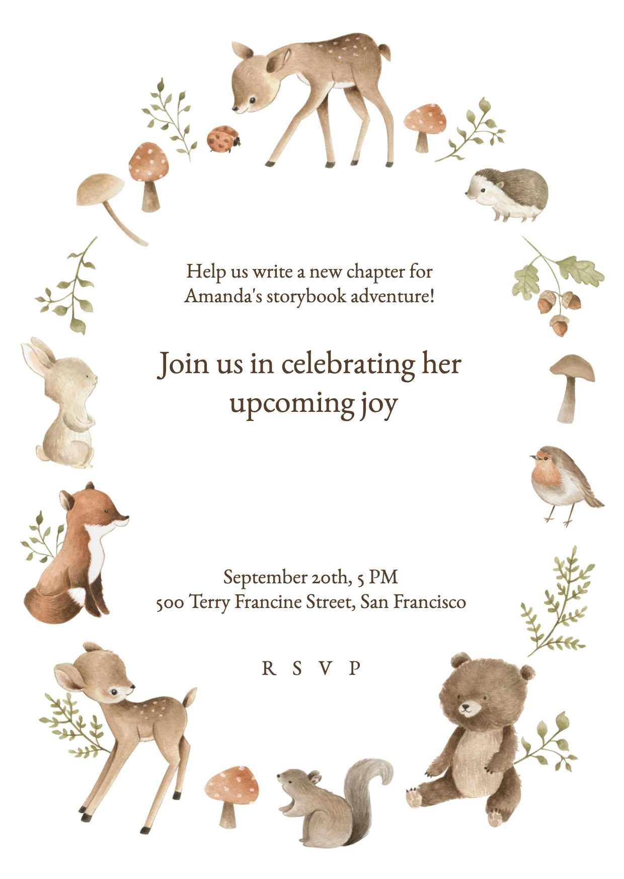 Cute Illustrative Baby Shower Invitation